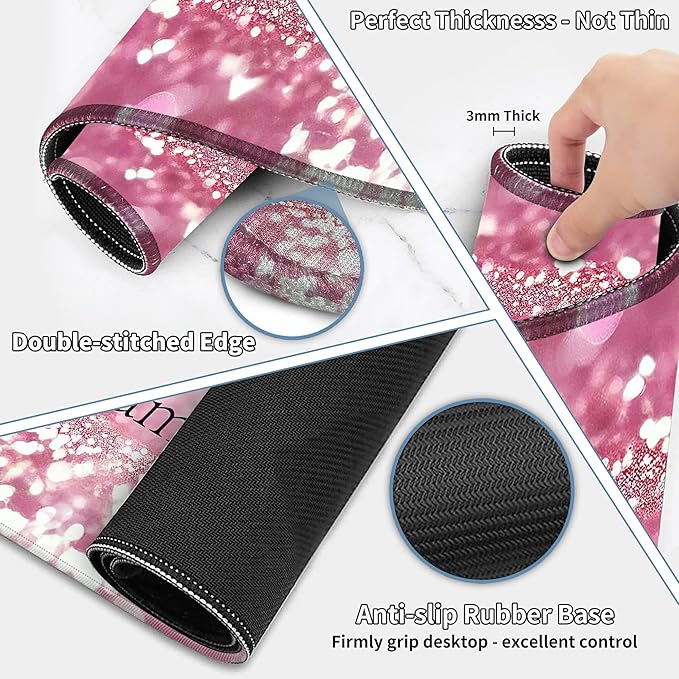 Large Gaming Mouse Pad Set 35.4 x 15.7 with Keyboard Wrist Rest Wrist Support and Coaster Memory Foam Smooth Desk Pad Mousepad for Home Office School - Christian Bible