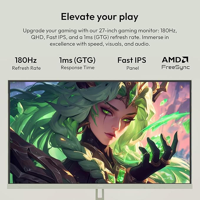 Pixio Two PX278 Wave Mint Green 27 inch 180Hz Refresh Rate FHD 1440p Resolution Fast IPS Panel 1ms GTG Response Time Gaming Monitor and PS1D Wave Mint Green Green Dual Monitor Arm