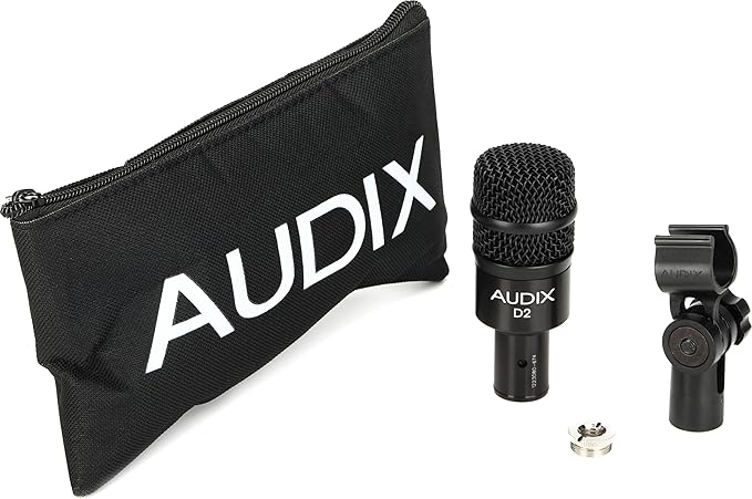 AUDIX D2 Hypercardioid Dynamic Instrument Microphone for Kick Drums Toms and Bass Instruments