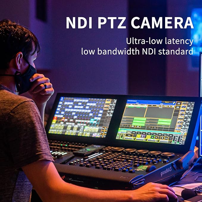 4K NDI PTZ Camera 20X Optical Zoom AI Auto-Tracking NDI|HX2 Camera with USB3.0 3G-SDI HDMI LAN Outputs Works with ZoomOBSTikTokYouTubeetc