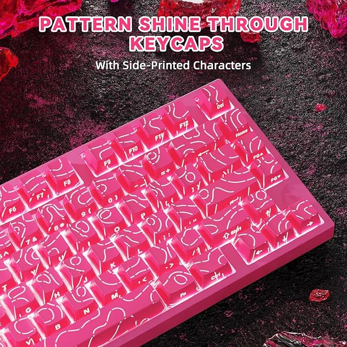 ATTACK SHARK R82HE Rapid Trigger Wired Mechanical Gaming Keyboard TKL NKRO RGB with 8K Polling0.005mm Accuracy256K Scan Rate5 Layer Sound DampedHall Effect Magnetic Switch for PC Mac(Rose Contour)