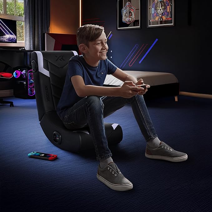 X Rocker Video Gaming Floor Rocker Chair Built-in Audio Foldable for Gamers Bedroom or Game Room for Boys Girls Teens 5-17 Gifts for Gamers