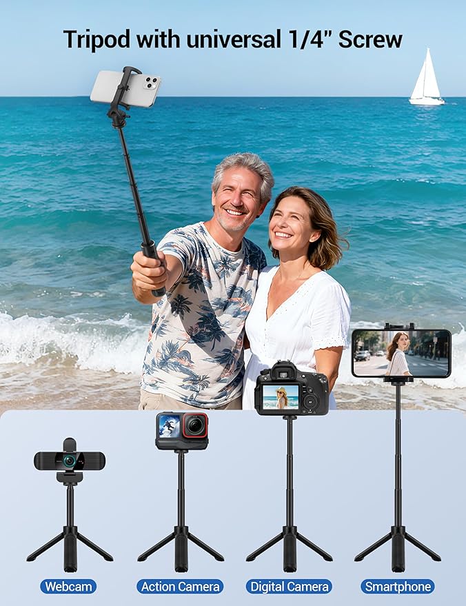 RUWBY Webcam with Built-in Microphone and Rotatable Tripod 1080P Video and Wide Angle Camera Privacy Cover (4K | 30fps | Type-C Cable | Detachable Tripod)