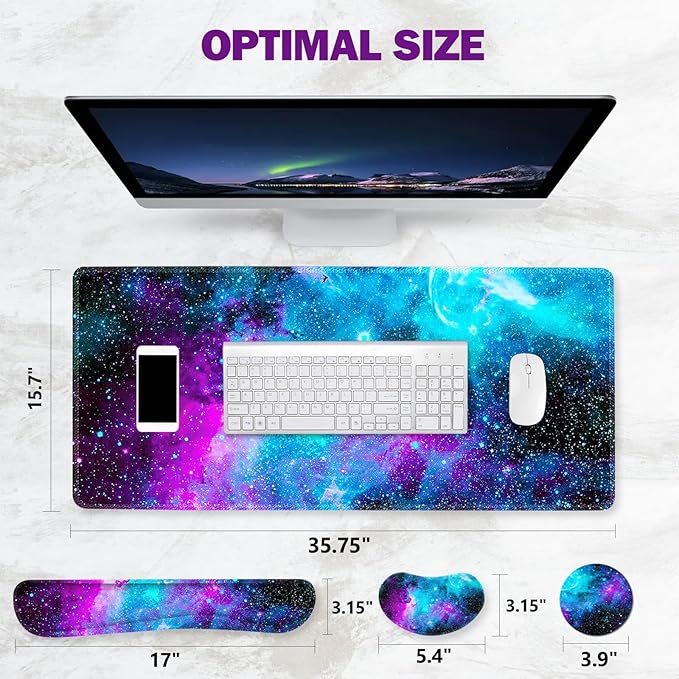 1080P Webcam with Microphone HD Webcam Web Camera with Tripod Stand Gaming Mouse Pad Wrist Support 4 in1 Set XXL Large Mouse Pad