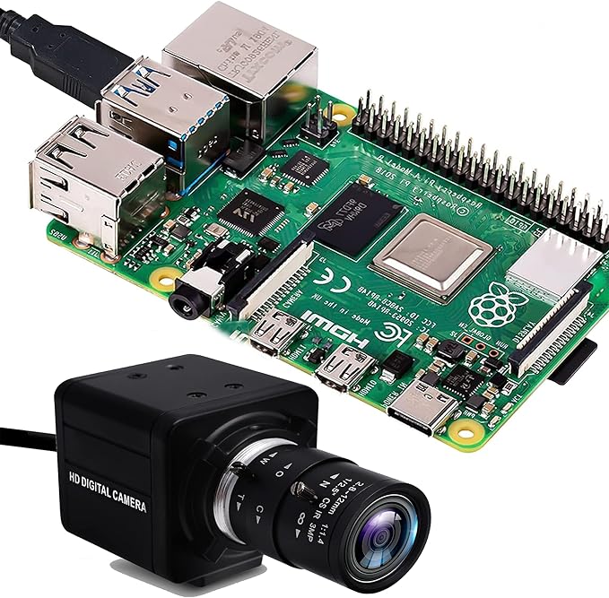 4K USB Camera 2.8-12mm Varifocal Manual Lens Webcam Ultra HD 4X Zoom with IMX317 Sensor for Windows Linux Raspberry Pi Mac OS