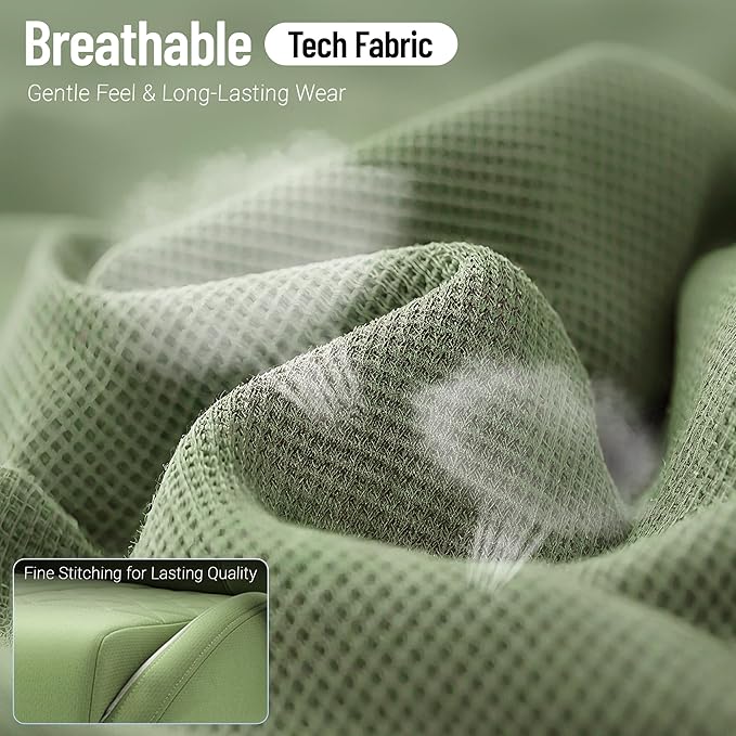 Big and Tall Gaming Chair Fabric with Pocket Spring Cushion High Back Heavy Duty Gaming Chairs for Adults with Massage Lumbar Ergonomic Computer Chair with Footrest 400LBS Fabric Green