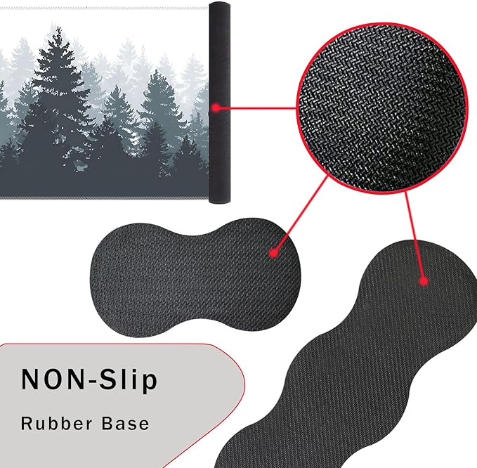 Keyboard Wrist Rest and Mouse Pad with Wrist Support Set Ergonomic CoasterMemory FoamEasy Typing Pain ReliefLarge XL Desk Mat 31.5x 11.8Misty Forest Tree
