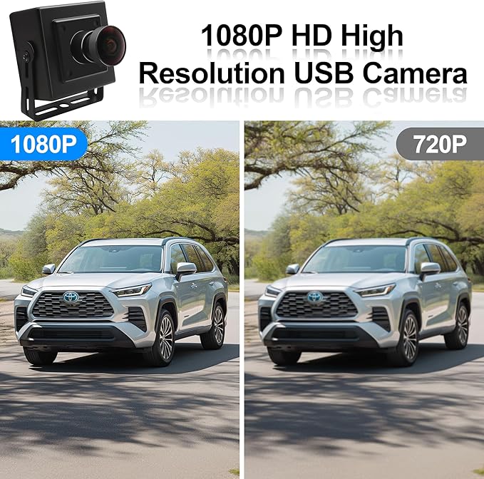 MMlove USB Camera 1080P HD Webcam 170 Degree Wide Angle Fisheye Lens High Frame Rate120fps 60fps 30fps Plug&ampPlay Web Camera for Skype/Zoom/FaceTime/HangoutsPC/Laptop/Raspberry Pi