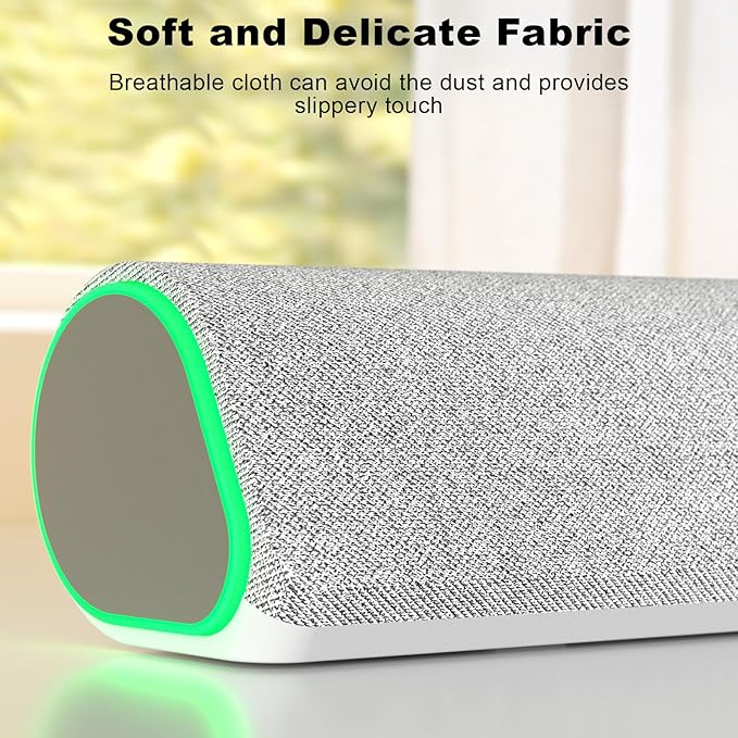 SOULION R50 Bluetooth Computer Speakers 3.5mm PC Sound Bar for Desktop Monitor Wired USB Powered &amp Colorful LED Lights with Switch Button Surround Sound Soundbar PC Spearkers for Computer Whit