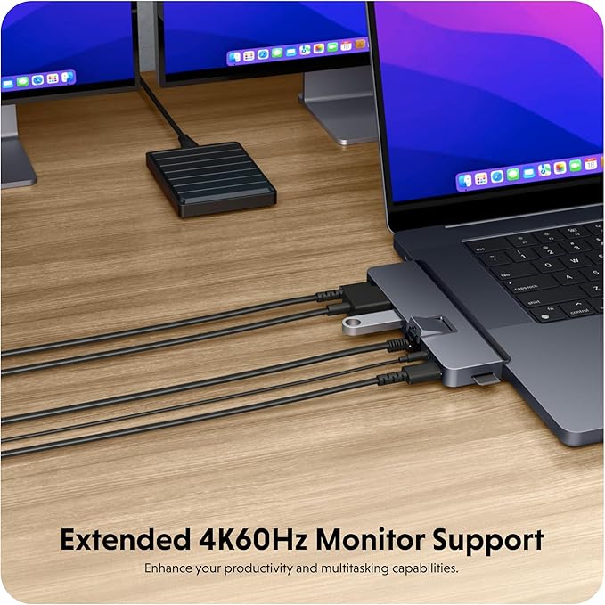 HyperDrive Duo PRO 7in2 USB-C Hub Multiport Adapter for MacBook/iPad/PC/Chromebook – 4K HDMI 60Hz HDR Support Gigabit Ethernet USB4/Thunderbolt 4 10Gbps USB-C &amp USB-A MicroSD