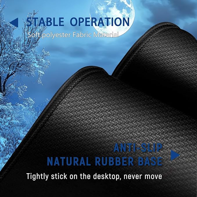 Large Mouse Pad + Keyboard Wrist Rest Set Extended Gaming Mousepad (31.5X11.8 inch) with Non-Slip Rubber Ergonomics Memory Foam Mouse Wrist Rest Support Winter Snow Tree XXL Desk Pad