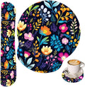 Keyboard Wrist Rest and Mouse Wrist Rest Pad with Cup CoasterMade of Memory FoamErgonomic SupportEasy-Typing and Pain Relieffor Gaming Office Home ComputerBlooming Flower