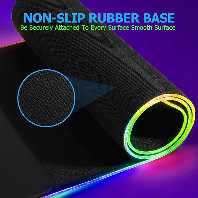 15W Wireless Charging RGB Gaming Mouse Pad XXL Large Desk Mat (31.5 x 11.8 x 0.16) with 13 Light Modes Compatible with iPhone 17/16/15/14/13/12/11 Samsung S23 and AirPods