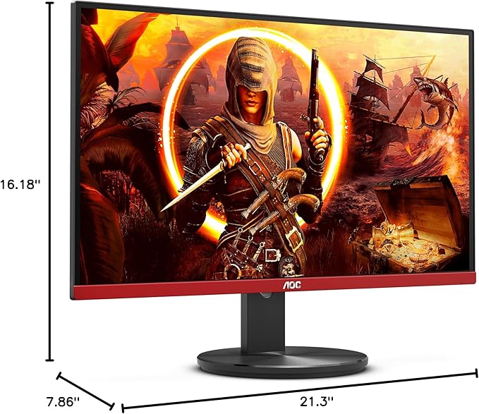 AOC G2490VX 24 Class Frameless Gaming Monitor FHD 1920x1080 1ms 144Hz FreeSync Premium 126% sRGB / 93% DCI-P3 3Yr Re-Spawned Zero Dead Pixels Black