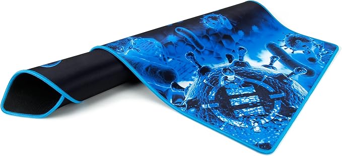 ENHANCE Pathogen Extra Large Gaming Mouse Pad (31.5 x 13.75 in) - Extended Mousepad with Anti-Fray Stitching Low Friction Smooth Surface Non-Slip Backing - Full Desk Mouse Mat (Blue)