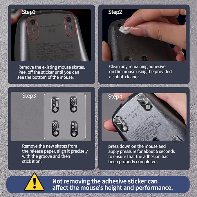 Glass Mouse Skates for Logitech MX Anywhere 3S/3 Mouse Feet Pads Smooth Durable Slim 2.5D Curved Edge Game Mice Feet Replacement Accessories(Printing Pattern)