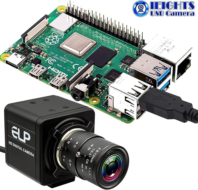 Global Shutter USB Camera Manual Focus Webcam High Speed 5mp@50fps 1440P@60fps Industrial Video Camera with Zoom Lens 2.8-12mm CS Mount Variable Focus Close-up PC Camera UVC Web Camera for Computer