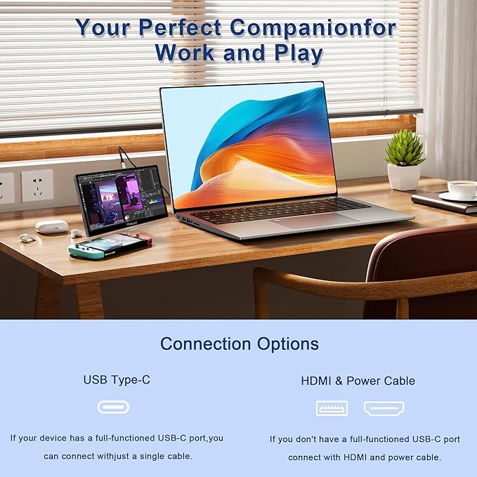 7 inch Portable Monitor Touchscreen IPS 1080P 1920x1080 120Hz Mini LCD Display Second Screen USB C HDMI Ultra Thin for Raspberry Pi 5/4 Switch PS5 Xbox Laptop PC