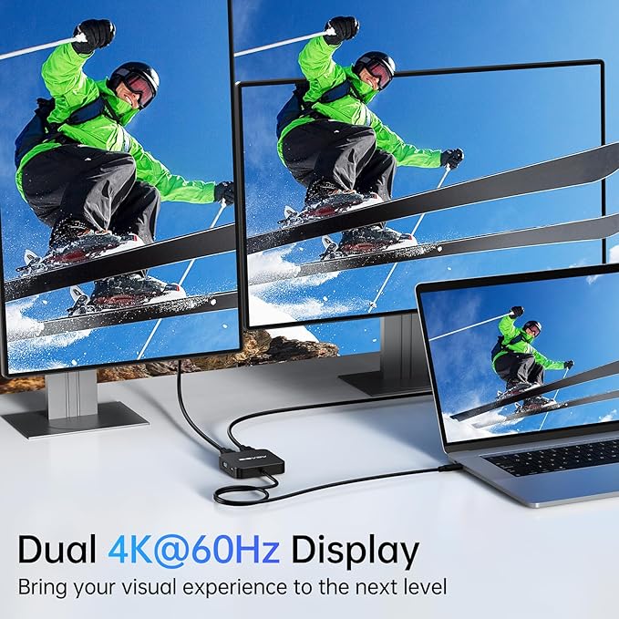 ACASIS Dual HDMI Docking Station with 100W PD Charging 5Gbps USB-C and USB-A Data Ports HDMI Hub for Dell XPS/HP/Lenovo/Surface/Yoga