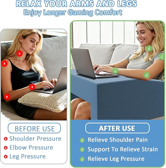 Lap Pillow Desk - Gaming Pillows for LapMachine Washable Reading&ampBook Pillows and Machine Washable Desk Pillow for Napping Work &amp Sofa Couch Use