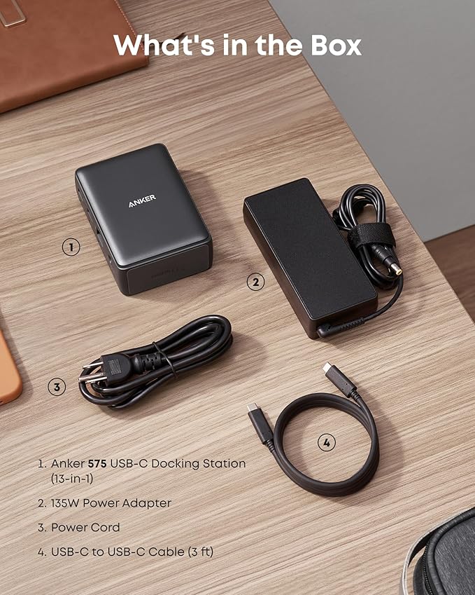 Anker Laptop Docking Station 13-in-1 USB-C Docking Station Triple Display with 2xHDMI and 1xDP 10 Gbps USB-C and 5 Gbps USB-A Data Ethernet Audio SD 85W Charging for Dell HP Lenovo and More