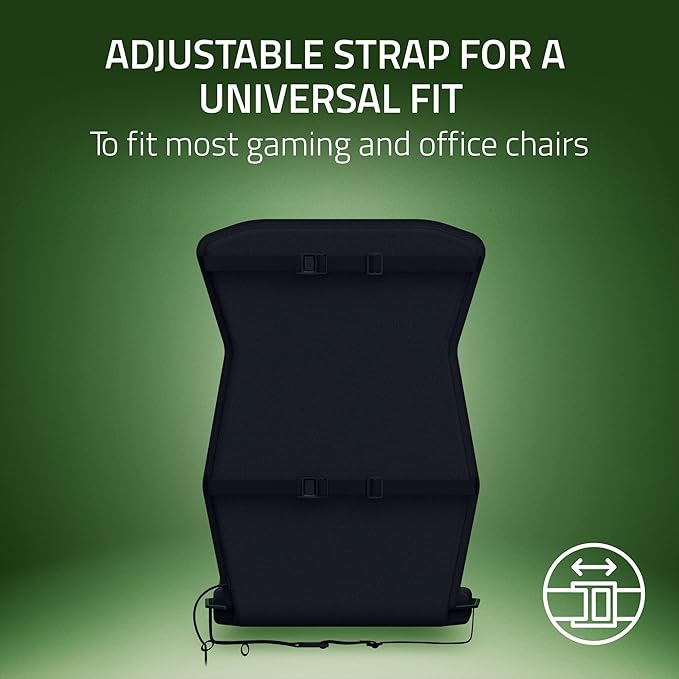 Razer Freyja HD Haptic Gaming Chair Cushion: Multi-Directional Haptics - Haptic EQ Customization via Razer Synapse - HyperSpeed Wireless &amp Bluetooth - Adjustable Strap for Universal Fit