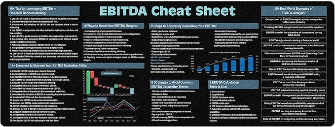EBITDA Cheat Sheet Mouse Mat KMH Mouse Pad Financial Analysis Large Desk Pad Mouse Pad for Accountants Analysts Mousepad Gift Essential Computer Accessories for Study Work and Reference Purposes