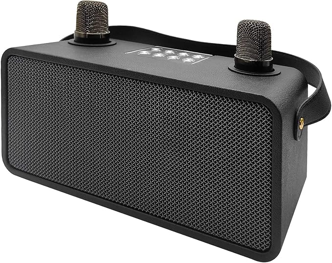 Karaoke Machine for Adults &amp Kids Portable Bluetooth Speaker with 2 Wireless Karaoke Microphones PA System with Echo Adjustment Support Bass/FM/USB/TF for Home Party