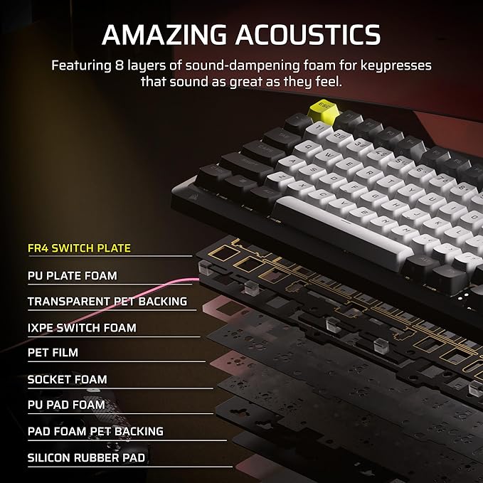 Corsair MAKR PRO 75 Hall Effect DIY Wired Magnetic Mechanical Gaming Keyboard – 75% Layout MGX Hyperdrive Switches Dual Actuation Rapid Trigger FlashTap SOCD 8000Hz US Layout – Black