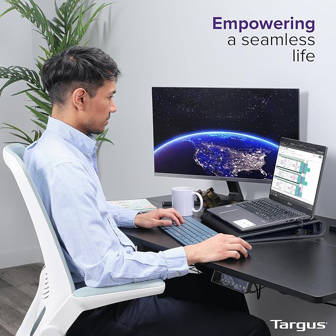 Targus 17 Inch Dual Fan Lap Chill Mat - Soft Neoprene Laptop Cooling Pad for Heat ProtectionFits Most 17 Laptops and Smaller - USB-A Connected Dual Fans for Heat Dispersion (AWE55US)(Pack of 8)