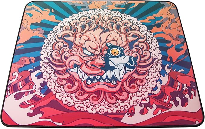 Mouse Pads EspTiger Tai Bao (480 x 400 x 4mm) Standard Size Anti-Slip Base Flat Woven Fiber Surface Stitched Edges Large Gaming Mousepad - Multi-Color Cyborg Design