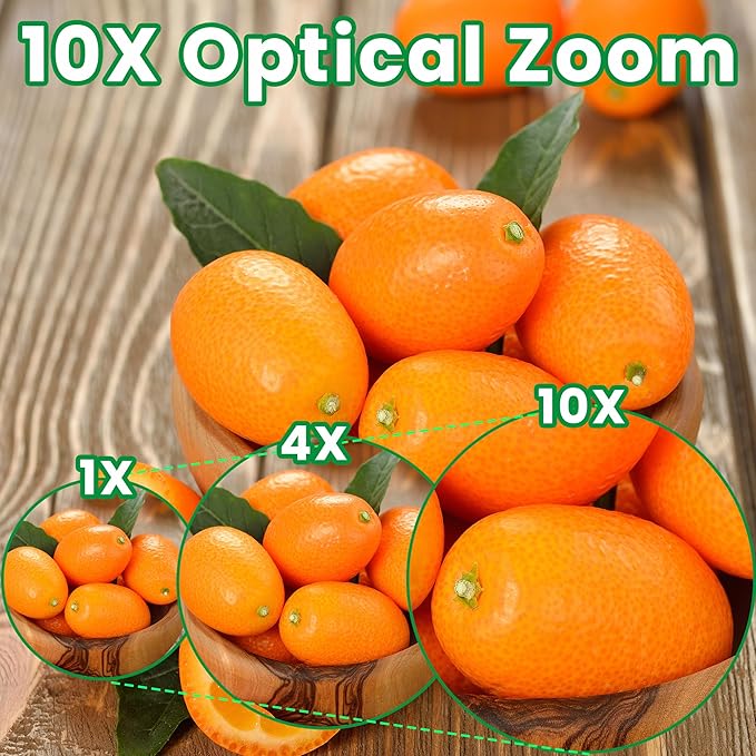 8MP USB Camera – 10X Optical Zoom [5-50mm Varifocal CS Lens] | 3264×2448 Resolution | Plug &amp Play for Raspberry Pi/Windows/Linux