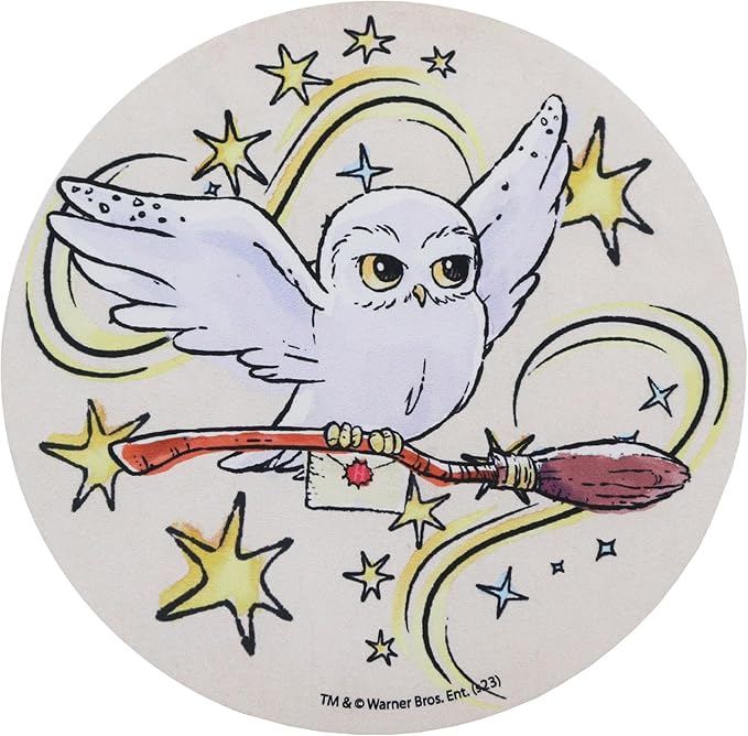 Hedwig Harry Potter Small Mouse Mat with Owl Hedwig Design Mouse Mat Made of Extra Fine Fibre and Washable the Power of Joy Disney Harry Potter Gifts for Girls and Women