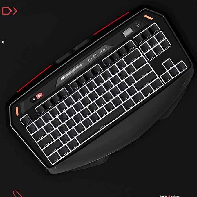 ZORNHER MAX870 Wireless Mechanical Gaming Keyboard80% Black Custom Creamy Sound Keyboard with Shine Through PBT KeycapsPre-lubed Linear SwitchesHot-SwappableRGB Backlit2.4GHz/USB-C/BT5.0