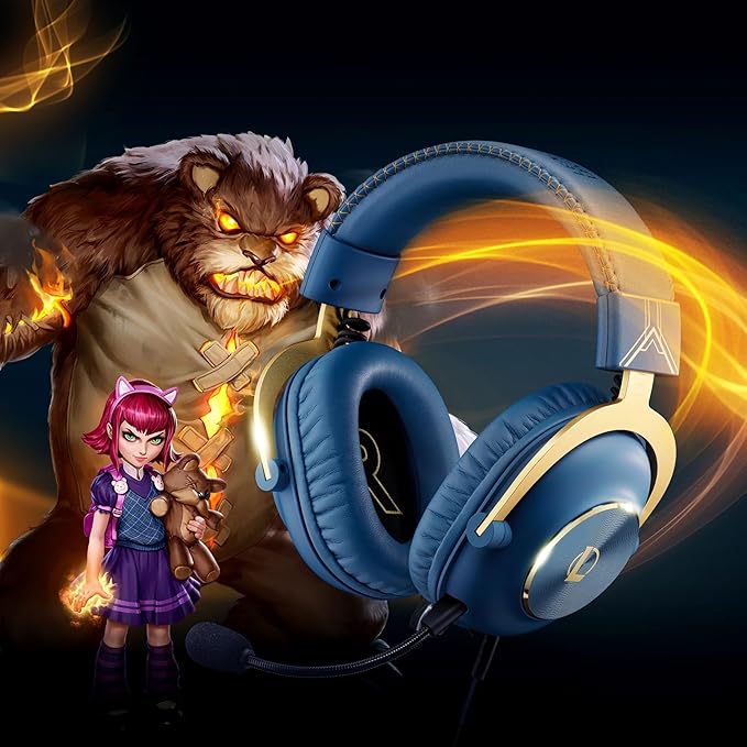 Logitech G PRO X Gaming Headset - Blue VO!CE Detachable Microphone Comfortable Memory Foam Ear Pads DTS Headphone 7.1 and 50 mm PRO G Drivers Official League of Legends Edition