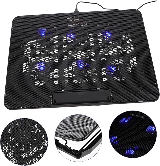 TEHAUX Laptop Cooling Pad for Gaming Laptops Adjustable Height Silent Fans USB Powered Compatible Ergonomic Design for Comfort and Cooling Efficiency