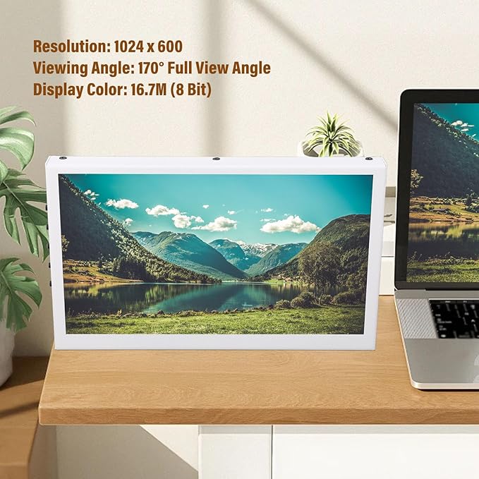 Zunate 7 Inch Portable Touchscreen Monitor 1024x600 HD External Display with HDMI &amp Built-in Speakers for PC Laptop and Phones