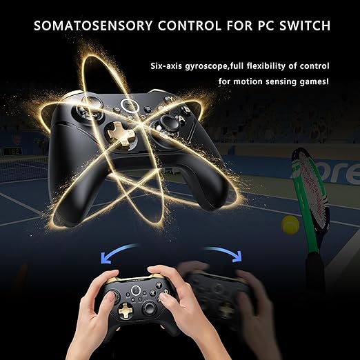 BEITONG Asura 2 Pro+ PC Gaming Controller - Hall Effect Joystick &amp Trigger Mechanical Buttons for PC/NS/Mobile/Steam with Back paddle/Turbo/6-Axis Motion Control (Macro-Black)