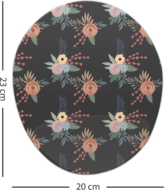 Ergonomic Mouse Pad with Wrist Rest Digital Printed Mouse Mat for Tendon Sheath Problems Non-Slip Base for Office and Home Size: 20 x 23 cm