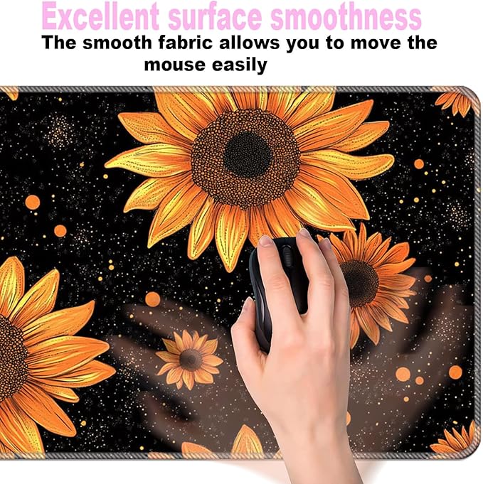 Keyboard Wrist Rest SetMemory Foam Wrist Support Mouse Pad31.5x11.8 Desk Mat for Comfortable Typing &amp Pain ReliefNon-Slip Base for Office &amp Home Use - Sunflower