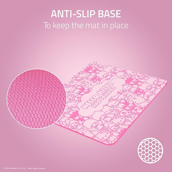 Razer Gigantus V2 Cloth Gaming Mouse Pad (Medium): Textured MicroWeave Cloth Surface - Thick High-Density Rubber Foam - Non Slip Base - Hello Kitty &amp Friends Edition
