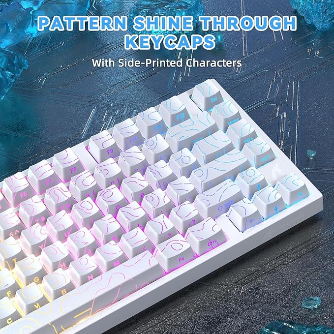 ATTACK SHARK R82HE Rapid Trigger Wired Mechanical Gaming Keyboard TKL NKRO with 8K Polling0.005mm RT Accuracy256K Scan Rate5 Layer Sound DampedHall Effect Magnetic Switch for PC Mac(White Contour)