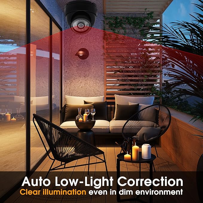 2MP USB Dome Camera Weatherproof Metal Housing 24 IR-LEDs for Day and Night Monitoring Audio Motion DetectionIdeal Home Security Surveillance for Baby MonitoringPet Surveillance and Parking