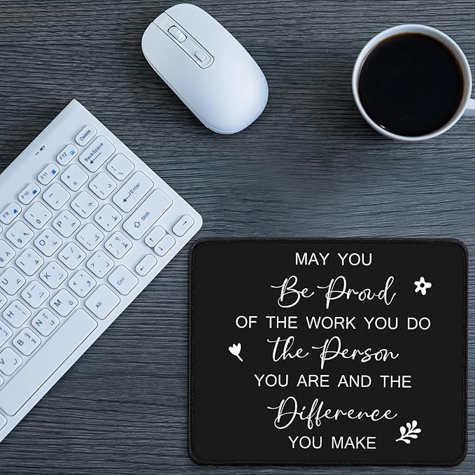 Seajan 25 Pcs Employee Appreciation Gift Bulk Mouse Pad Bulk Inspirational Computer Mouse Pad Gift for Social Worker Volunteer Teacher Nurse 8.27 x 10.24'' (Be Proud)