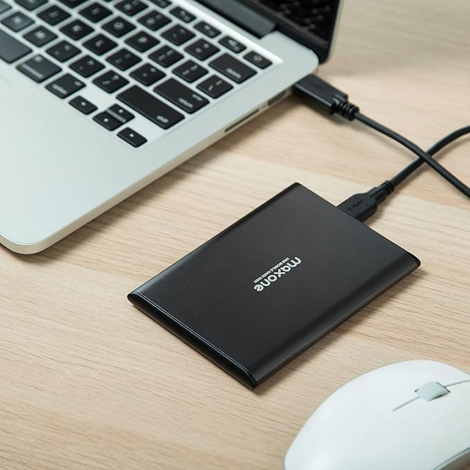 Maxone 250GB Ultra Slim Portable External Hard Drive HDD USB 3.0 Compatible with PC Laptop - Charcoal Grey