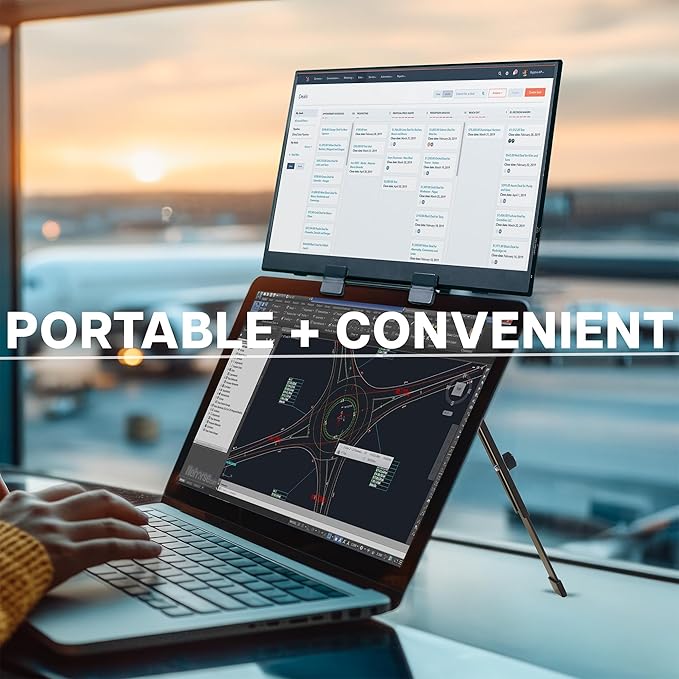 VIVO 15.6 inch Portable Monitor with Laptop Screen Extender Holding Bracket Fits Laptops up to 18.5 inches Black STAND-PM01M