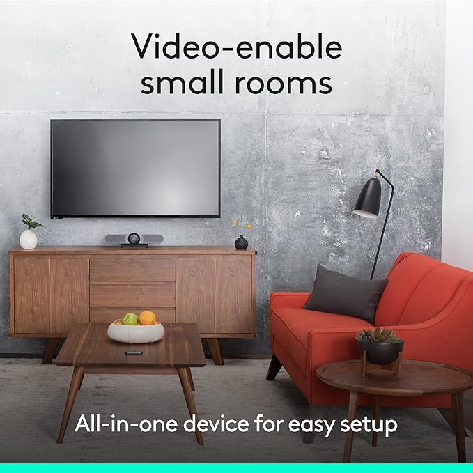 Logitech MeetUp Video Conferencing System Ultra HD 4K/1080p/720p 3 Microphones/Adjustable Speakers Wide Field of View 120° PC/Mac/Laptop/MacBook/Tablet - Black