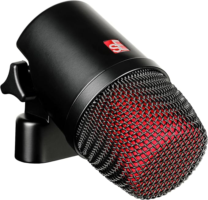 SE ELECTRONICS V Kick Drum Mic - Compact Dynamic Supercardioid Drum Microphone for Kicks with 4 Sound Settings &amp Adjustable Swivel Mount for Precise Positioning - Perfect for Studio &amp Live Use