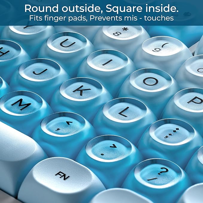 OHY PBT Keycaps XVX Blue Jelly HOA Profile Key Cap 132-Key Cute Custom Keycaps (for Mechanical Keyboards with Cherry/Gateron MX Switches)-Uyuni Dreams(ONLY KEYCAPS)