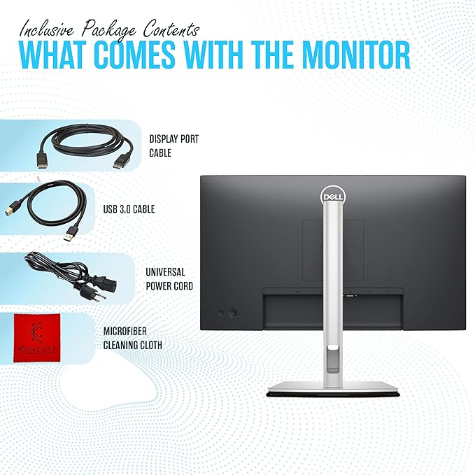 P2425H for Dell Replacement - Computer Monitor Screen 24 16:9 IPS Bundle with Stand - Full HD 1920 x 1080-1 Year Warranty - LED 100Hz - with DisplayPort &amp USB 3.0 Upstream Cable - New Model